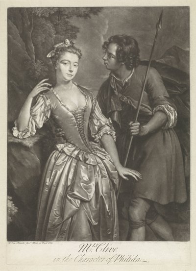 Actrice Catherine Clive in rol van Phillida door Pieter van Bleeck