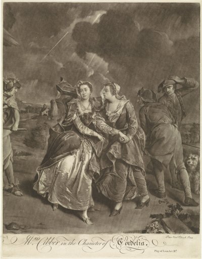Actrice Susannah Maria Cibber in de rol van Cordelia door Pieter van Bleeck