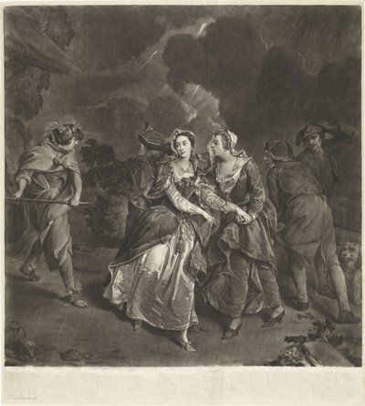 Actrice Susannah Maria Cibber in de rol van Cordelia door Pieter van Bleeck