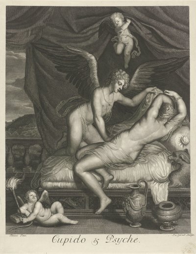 Cupido en Psyche door Pieter van Gunst