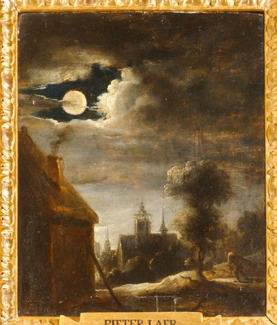 Moonlit night door Pieter van Laer