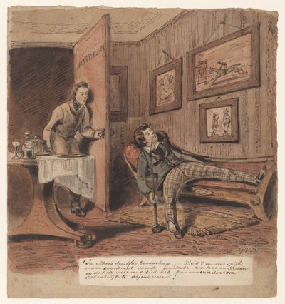 Karikatuur met advocaat door Pieter van Loon