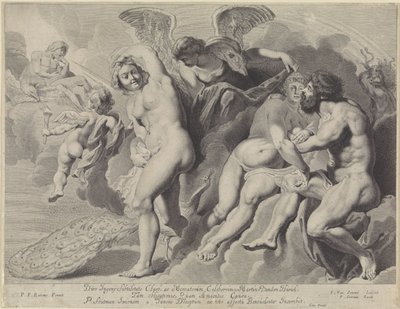 Ixion misleid door Juno en Jupiter door Pieter van Sompel
