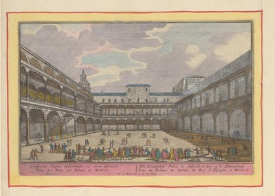 Binnenplaats van het Koninklijk Paleis te Madrid door Pieter van den Berge