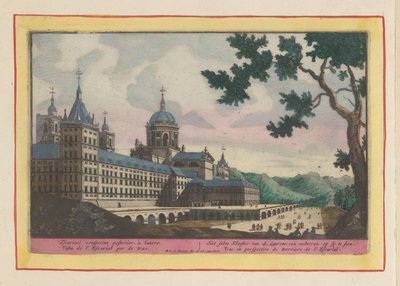 Gezicht op de achterzijde van het Escorial door Pieter van den Berge