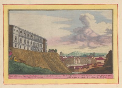 Gezicht op het Alcázar van Toledo en op de stad door Pieter van den Berge