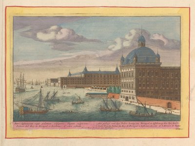 Gezicht op het Koninklijk Paleis te Lissabon door Pieter van den Berge