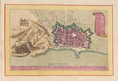 Plattegrond van Barcelona door Pieter van den Berge