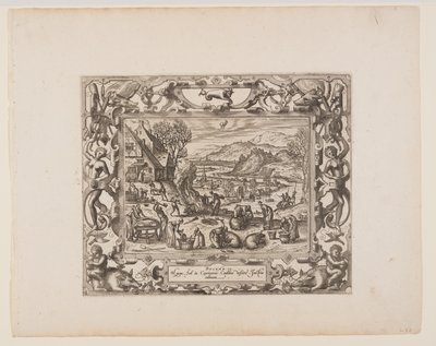 December, van De Twaalf Maanden door Pieter van der Borcht