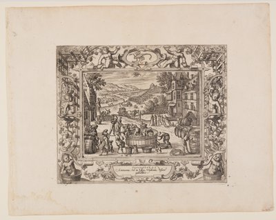 September, van De Twaalf Maanden door Pieter van der Borcht