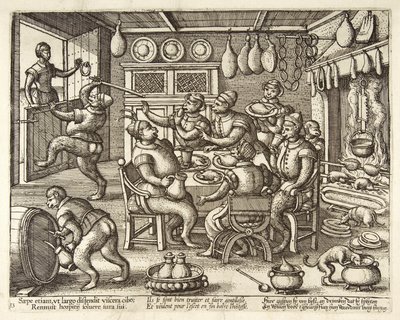 De Vette Keuken, uitgegeven ca. 1585 door Pieter van der Borcht