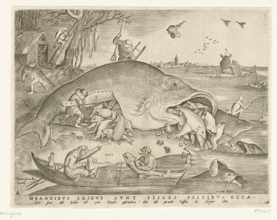 Grote Vissen Eten Kleine Vissen door Pieter van der Heyden