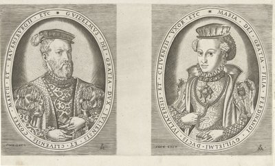 Portretten van Willem II, hertog van Gelre, en van Maria van Oostenrijk, hertogin van Gelre Portretten van heersers door Pieter van der Heyden