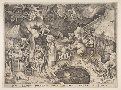 St. Jacobus en de Tovenaar Hermogenes uit Het Verhaal van de Tovenaar Hermogenes, 1565 door Pieter van der Heyden