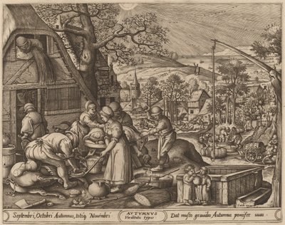 Herfst door Pieter van der Heyden after Hans Bol