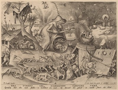Woede door Pieter van der Heyden after Pieter Bruegel the Elder