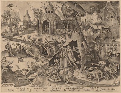 Lust door Pieter van der Heyden after Pieter Bruegel the Elder