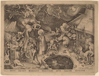 Sint Jacobus en de magiër Hermogenes door Pieter van der Heyden after Pieter Bruegel the Elder