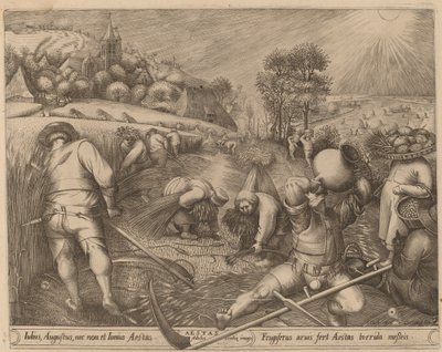 Zomer door Pieter van der Heyden after Pieter Bruegel the Elder