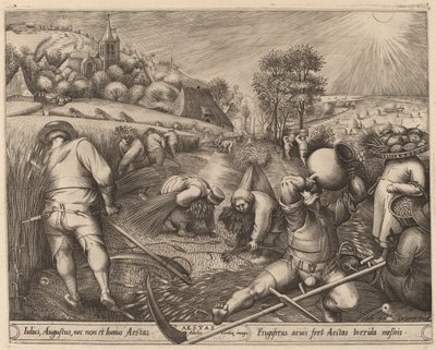 Zomer door Pieter van der Heyden after Pieter Bruegel the Elder