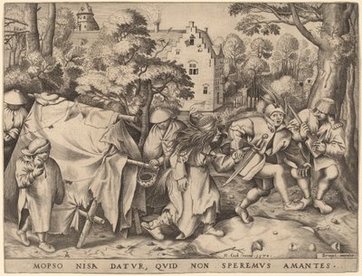 De Bruiloft van Mopsus en Nisa door Pieter van der Heyden after Pieter Bruegel the Elder