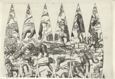 Kaart van een gedeelte van de dierenriem door Pieter van der Keere