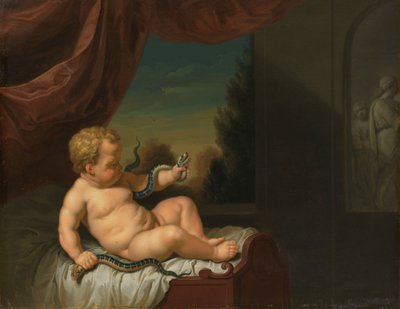 De jonge Hercules met een slang door Pieter van der Werff