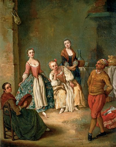 Dans van de Furlana ... (schilderij op doek) door Pietro (circle of) Longhi