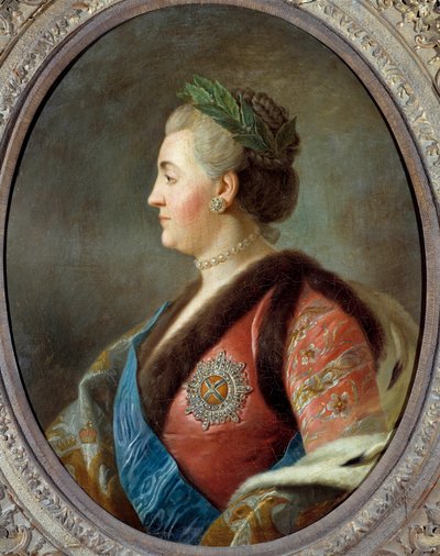 Portret van Catharina II (1729-1796), keizerin van Rusland door Pietro Antonio (after) Rotari
