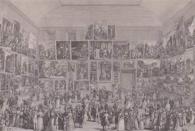 Tentoonstelling in de Salon du Louvre in 1787 door Pietro Antonio Martini