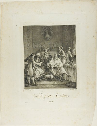 De Kleine Toilette, uit Monument du Costume Physique et Moral de la fin du Dix-huitième siècle door Pietro Antonio Martini