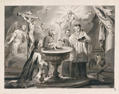Doopsel uit De Zeven Sacramenten door Pietro Antonio Novelli