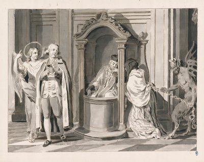 Biecht of Boetedoening uit De Zeven Sacramenten door Pietro Antonio Novelli