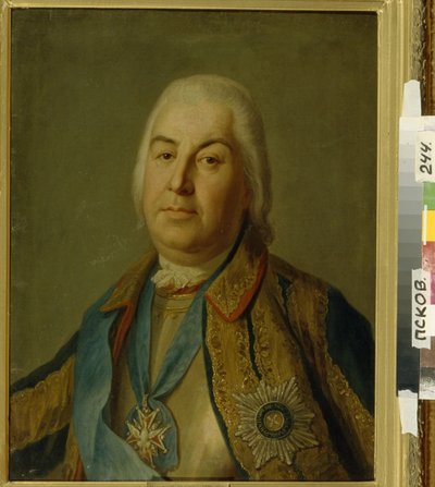 Portret van Graaf Pyotr Semyonovich Saltykov door Pietro Antonio Rotari