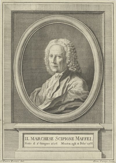 Portret van de dichter Scipione Maffei 1675-1755, ca. 1750 door Pietro Antonio Rotari