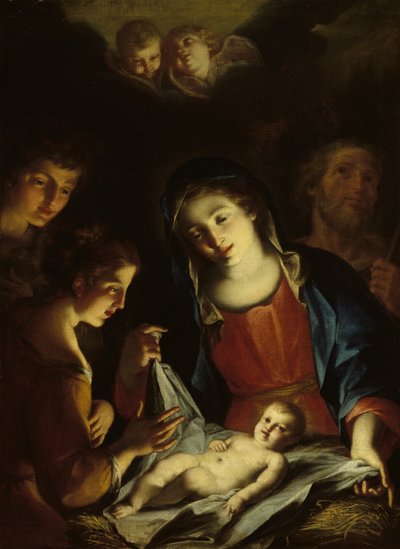 De Madonna die het Christuskind aanbidt door Pietro Antonio Rotari