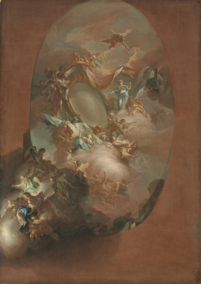 Studie voor De apotheose van Ferdinand IV en Maria Carolina, koning en koningin van Napels, ca. 1781 door Pietro Bardellino