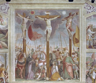 Kruisiging (fresco) door Pietro Baschenis
