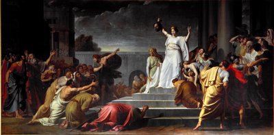 Judith toont het onthoofde hoofd van Holofernes aan het volk door Pietro Benvenuti