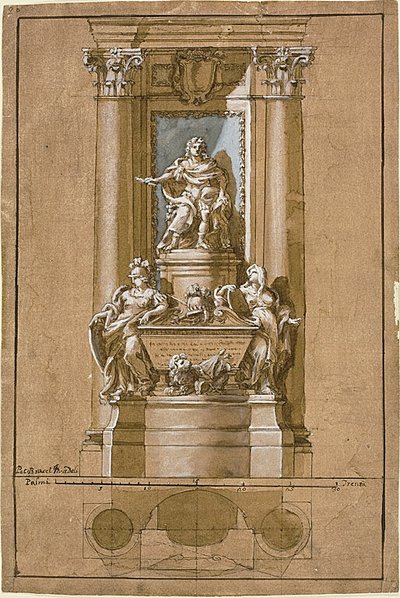 Project voor het graf van James III, de oude pretendent door Pietro Bracci