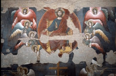 Het Laatste Oordeel Christus overwint. (Detail) - Fresco door Pietro Cavallini