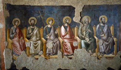 Het Laatste Oordeel: detail van de Apostelen (fresco) door Pietro Cavallini