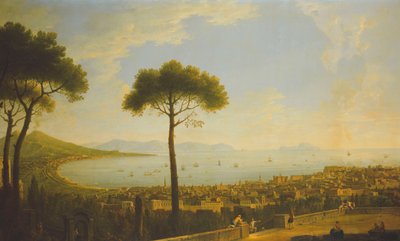 Een Panoramisch Uitzicht op Napels, de Baai van Napels, Portici, Vesuvius, het Sorrentijnse Schiereiland en Capri vanaf de Conocchia door Pietro Fabris