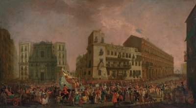 Het carnaval in Napels in 1778, met de 