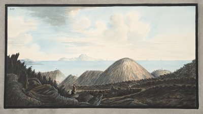 Zicht op de huidige staat van de kleine berg ontstaan door de explosie in het jaar 1760, Plaat XIII, uit 