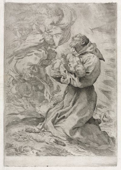 Het Visioen van St. Franciscus van Assisi door Pietro Faccini