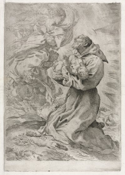 De visioen van St. Franciscus van Assisi, 1590 door Pietro Faccini