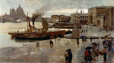 Riva degli Schiavoni (promenade), door Pietro Fragiacomo (1856-1922) door Pietro Fragiacomo