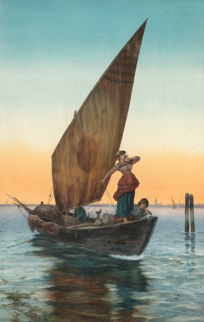 Het Grote Kanaal, Venetië, eind 19e-begin 20e eeuw door Pietro Gabrini