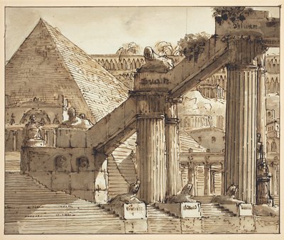 Egyptisch Decorontwerp door Pietro Gonzaga